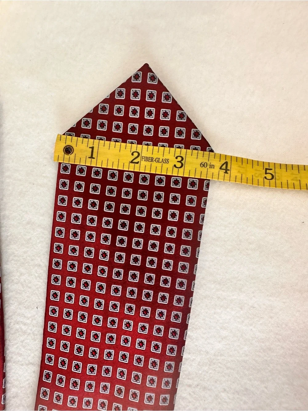 Men's Red Geometric Silk Tie - Classic Pattern Jos a bank